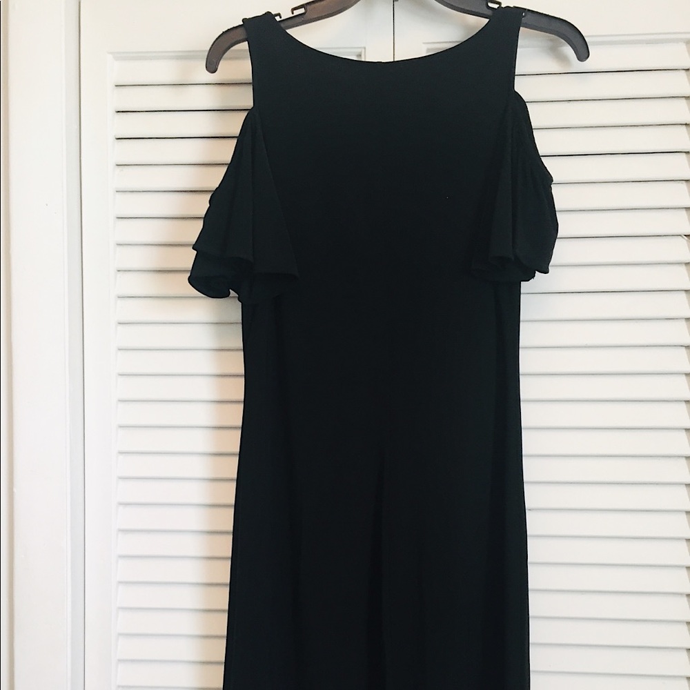 🖤 SOLD🖤MSK Black Cold Shoulder A-Line Dress (S)🖤 - Picture 6 of 8